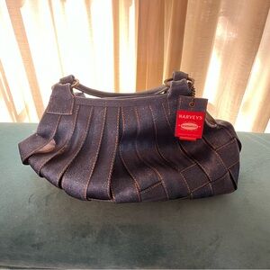 Harveys Denim and Brown Seatbelt Shoulder Bag